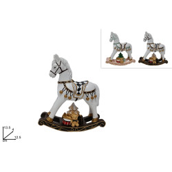 CAVALLO A DONDOLO DECORATO 2 COLORI 65712-1/-2